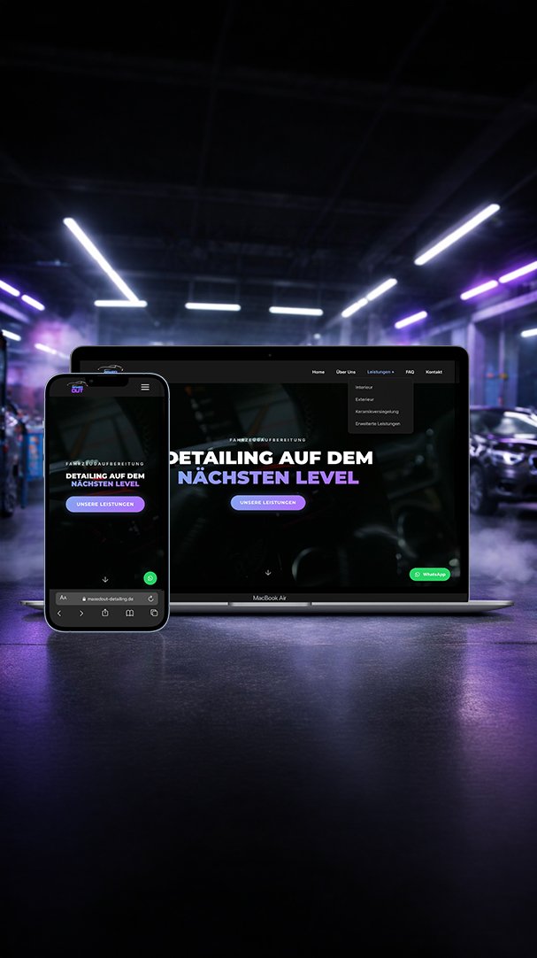 MaxedOut Detailing – Website Vorschau
